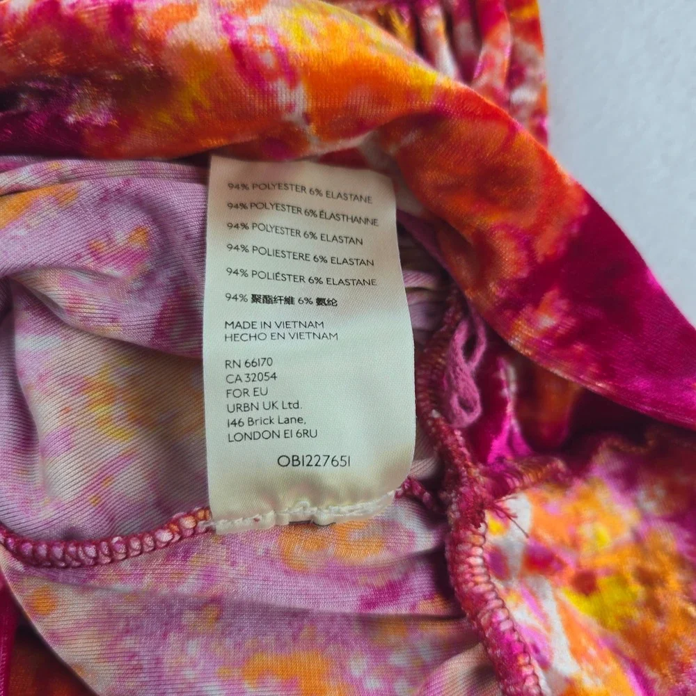 Free People -1853 Take A Break‎ Velvet Floral Orange Halter Top Blouse XS